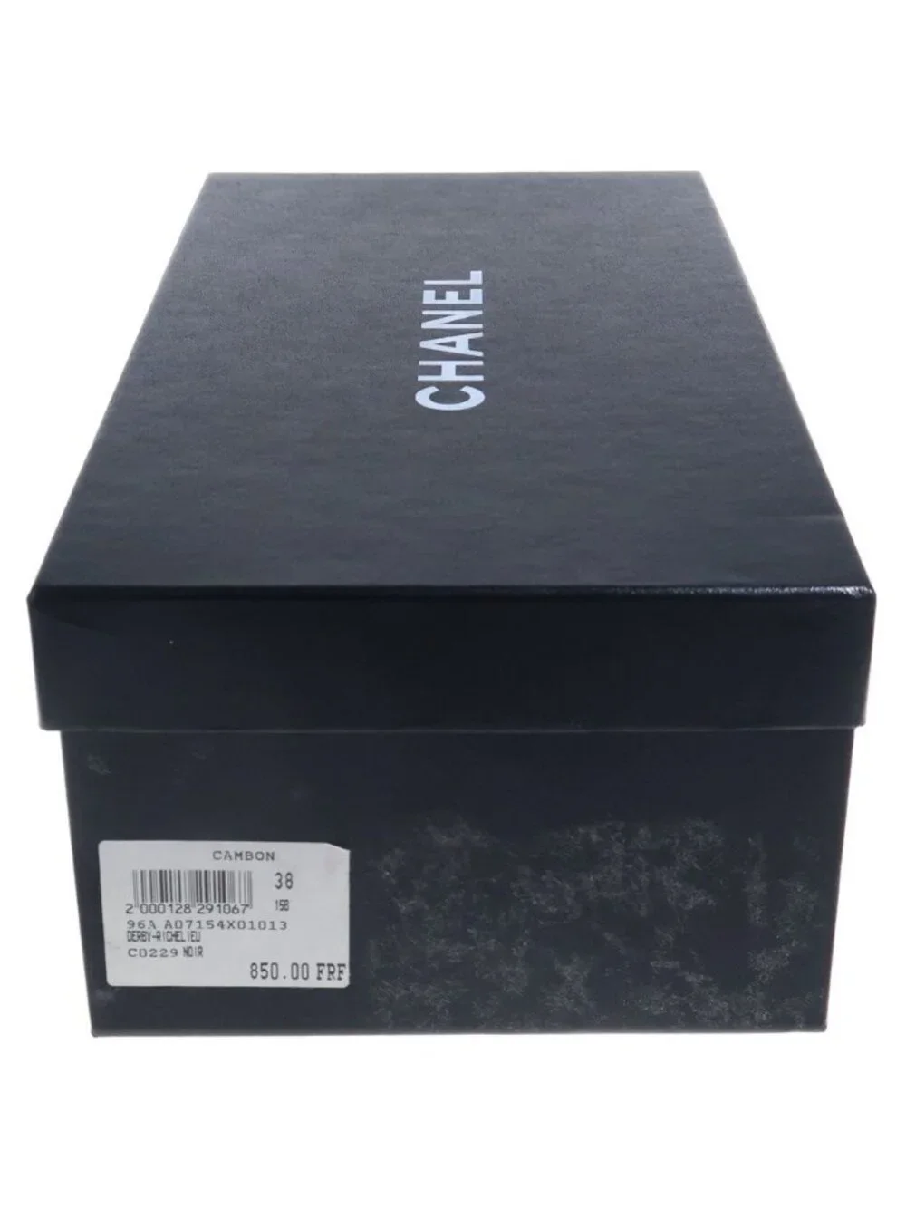 Chanel CC Logo Vintage Sneakers Flat Shoes Navy White Canvas